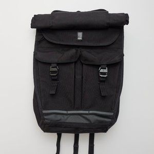 Chrome Roll Top Messenger Bag in Black